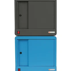 Bretford CUBE Micro Station - Up to 14" Screen Support - 16.50" x 18.25"x 17" Depth - Desktop, Countertop, Wall Mountable - Steel - Charcoal