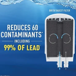 Brita On Tap Water Filtration System Replacement Filters For Faucets - 100 gal Filter Life - Blue, White - 1 Each
