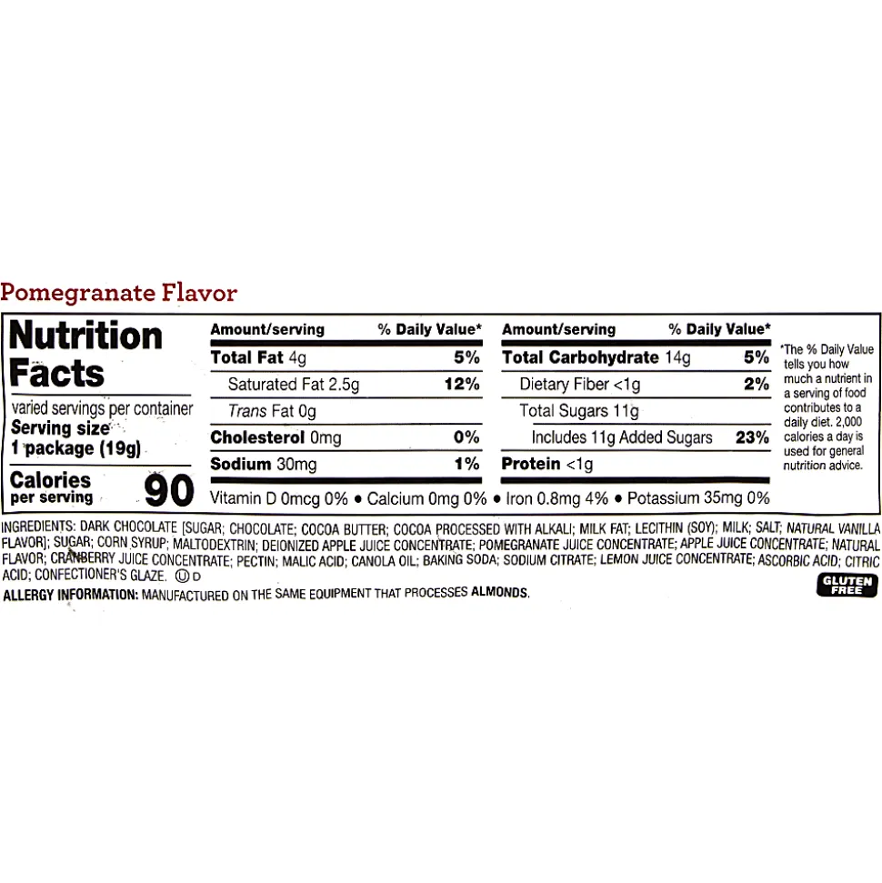 Brookside Fruit & Dark Chocolate Packs, Acai And Blueberry/Pomegranate, 0.7 Oz, Bag Of 30 Packs