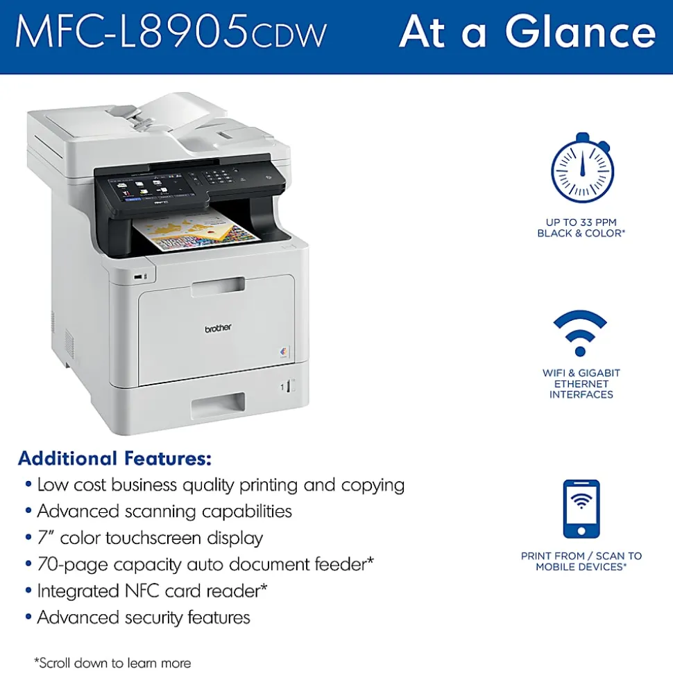 Brother Business MFCL8905CDW Wireless Laser All-In-One Color Printer