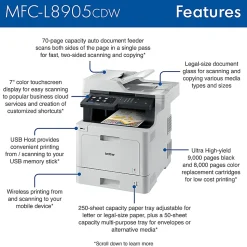 Brother Business MFCL8905CDW Wireless Laser All-In-One Color Printer