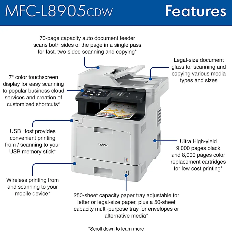 Brother Business MFCL8905CDW Wireless Laser All-In-One Color Printer