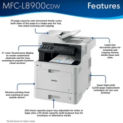 Brother Business MFC-L8900CDW Wireless Laser All-In-One Color Printer