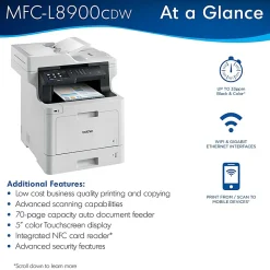 Brother Business MFC-L8900CDW Wireless Laser All-In-One Color Printer