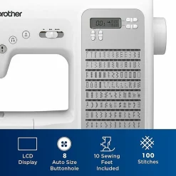 Brother CP100X Computerized Sewing and Quilting Machine with 100 Built-in Stitches, White