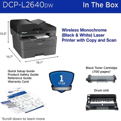Brother DCP-L2640DW Wireless Compact Monochrome Multi-Function Laser Printer, Refresh EZ Print Eligibility
