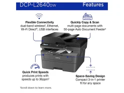 Brother DCP-L2640DW Wireless Compact Monochrome Multi-Function Laser Printer, Refresh EZ Print Eligibility