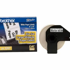 Brother DK-1241 Black-On-White 4" x 6" Labels, Roll Of 200