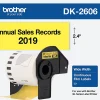 Brother DK-2606 Black-On-Yellow Tape, Continuous-Feed Film Roll, 2.5" x 50'