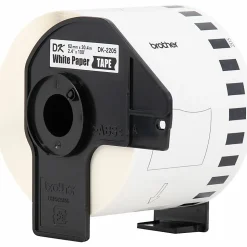 Brother DK-2205 Continuous-Feed Paper Roll Permanent Address Labels, Black On White, 2 7/16