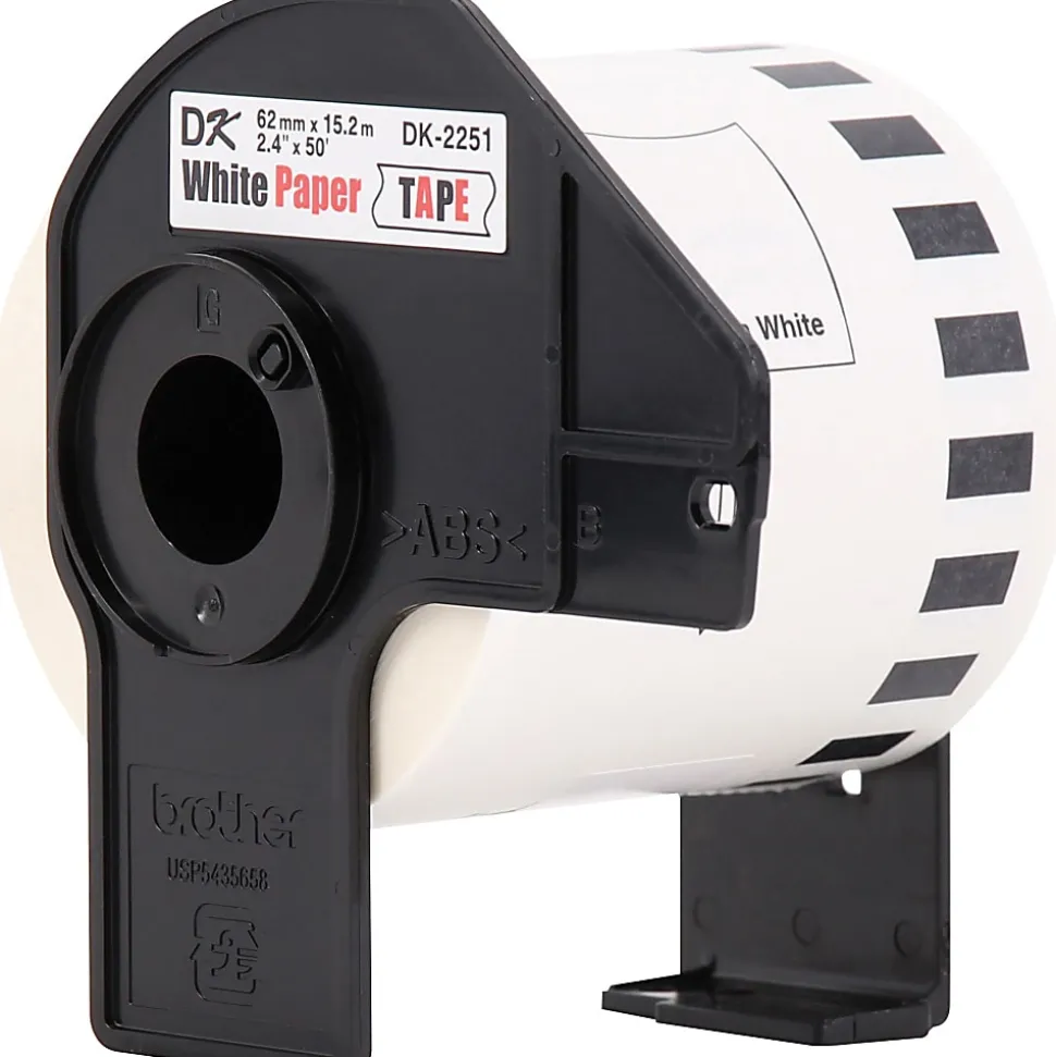 Brother DK-2251 Continuous-Length Tape, 2.4" x 50', Black/Red/White