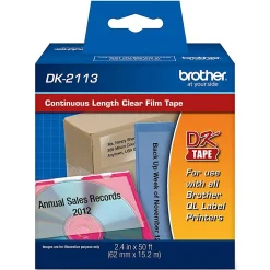 Brother DK2113 Label Tape, 2-3/7 X 50' Clear