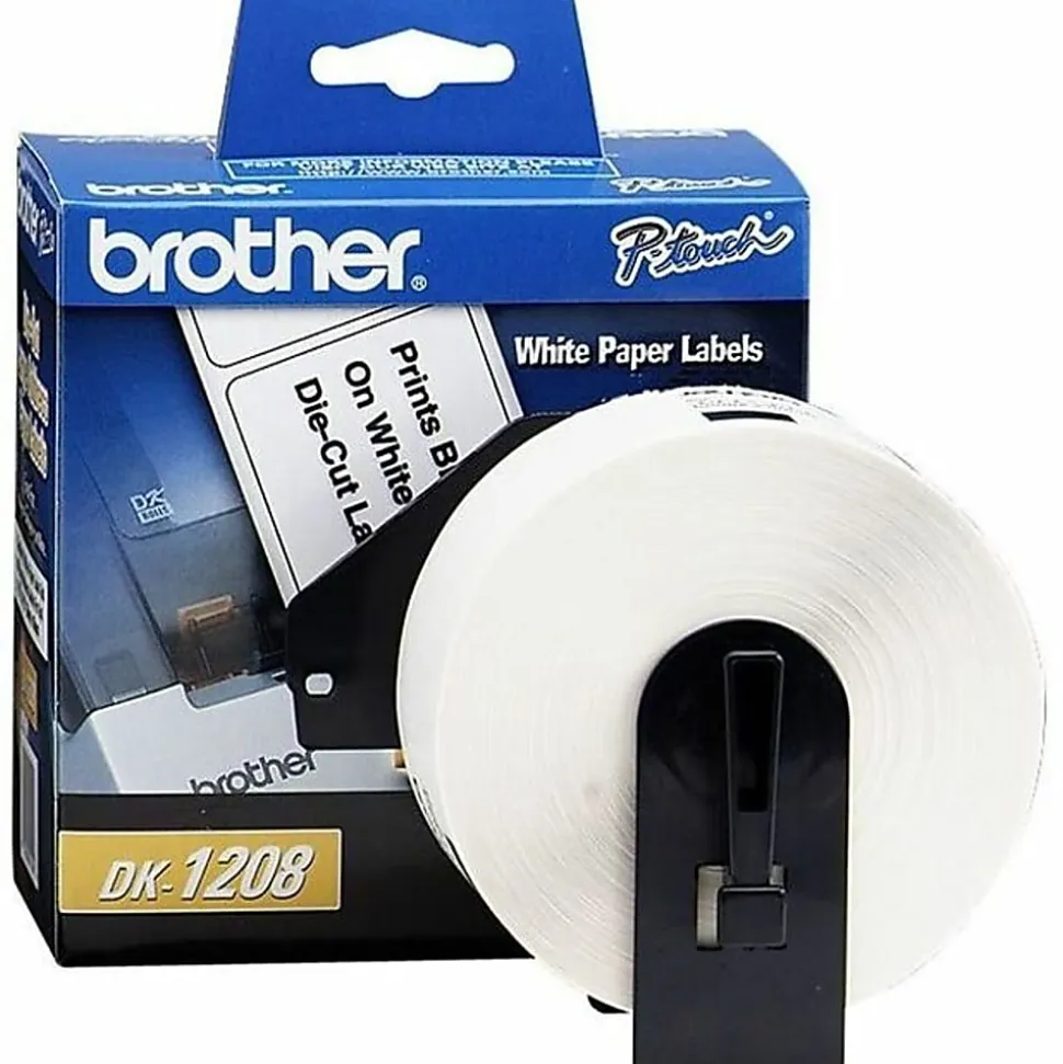 Brother DK1208 Label Tape, 3-1/2 X 1-1/2, 400, White