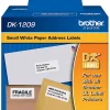 Brother DK-1209 Small Address Labels, White, 2 1/2" x 1 1/2", Roll Of 800