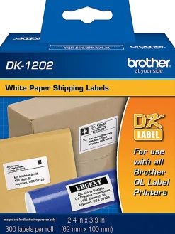 Brother DK-1202 White Die-Cut Labels, DK1202, 2.4