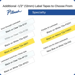 Brother® Extra-Strength Flexible Label Maker Tape, TZ-FX631, 1/2" x 26-1/4', Black/Yellow
