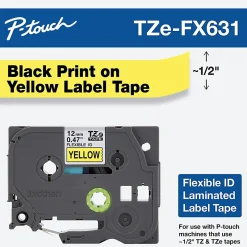 Brother® Extra-Strength Flexible Label Maker Tape, TZ-FX631, 1/2