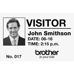 Brother Genuine DK-12343PK Die-Cut Name Badge Paper Labels, 2-5/16