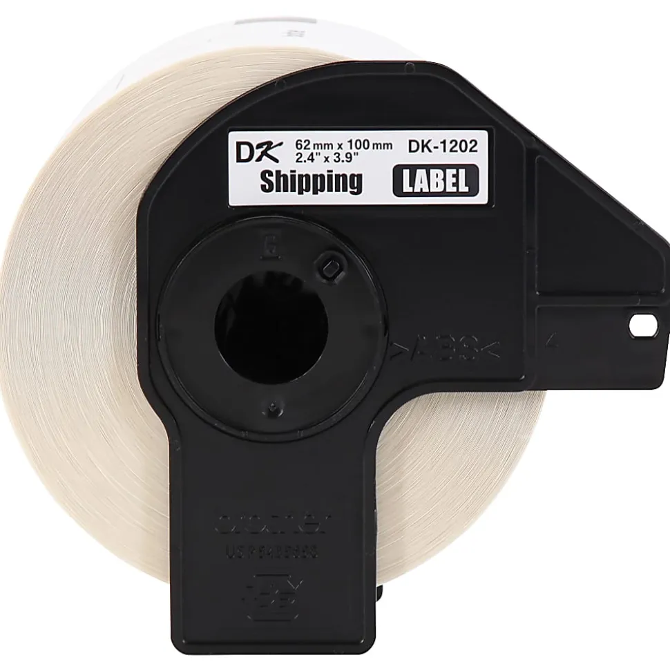 Brother Genuine DK-120224PK Die-Cut Shipping Paper Labels, 2-7/16" x 3-15/16", White, 300 Labels Per Roll, Box Of 24 Rolls