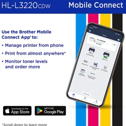 Brother HL-L3220CDW Wireless Compact Digital Color Printer, Laser Quality Output, Refresh EZ Print Eligibility
