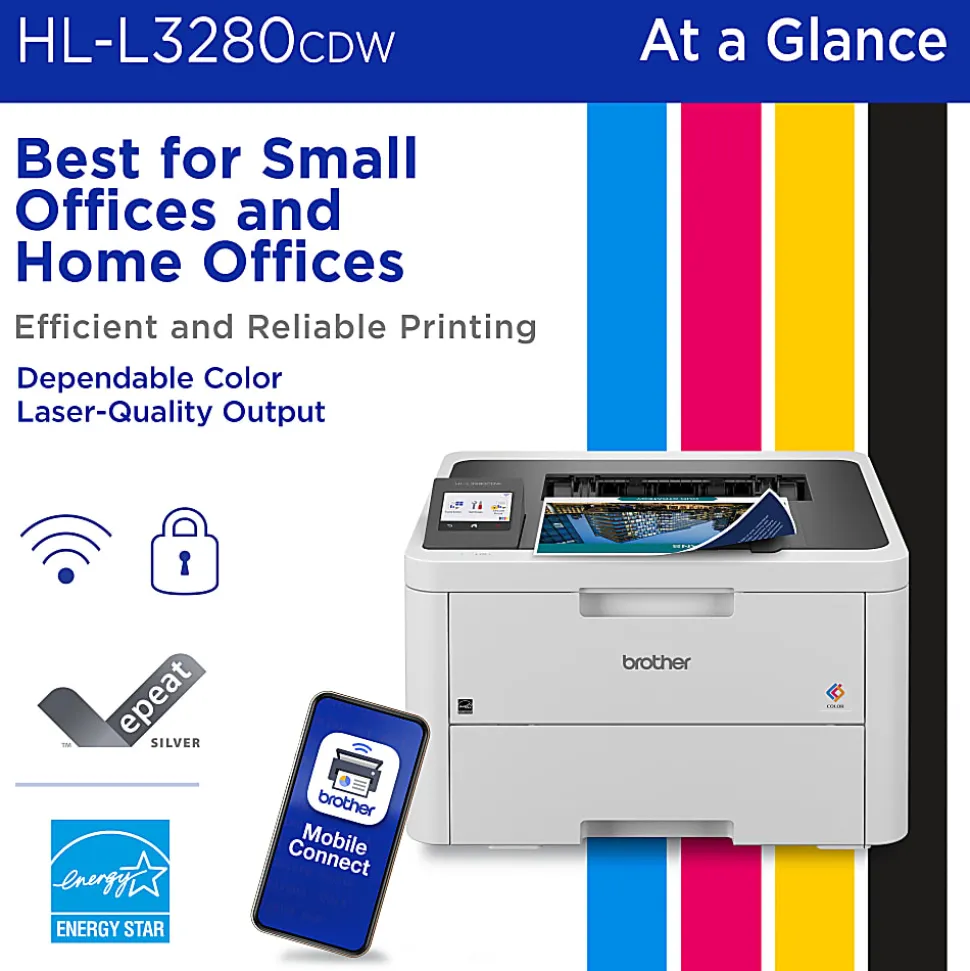 Brother HL-L3280CDW Wireless Compact Digital Laser Color Printer With Refresh EZ Print Eligibility