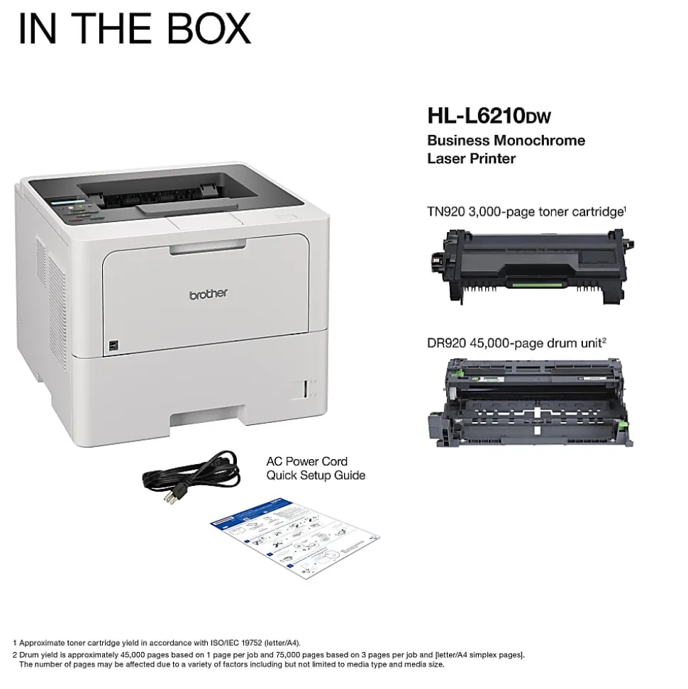 Brother HL-L6210DW Wireless Business Laser Monochrome Printer