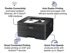 Brother HL-L2460DW Wireless Compact Monochrome Laser Printer, Duplex and Mobile Printing, Refresh EZ Print Eligibility