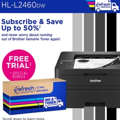 Brother HL-L2460DW Wireless Compact Monochrome Laser Printer, Duplex and Mobile Printing, Refresh EZ Print Eligibility