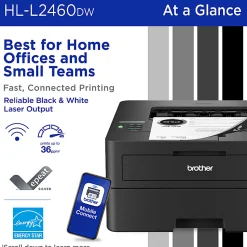Brother HL-L2460DW Wireless Compact Monochrome Laser Printer, Duplex and Mobile Printing, Refresh EZ Print Eligibility