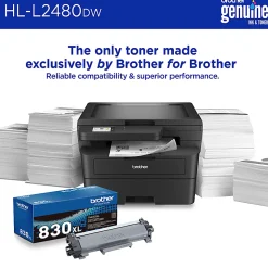 Brother HL-L2480DW Wireless Compact Monochrome Multi-Function Laser Printer, Copy & Scan, Refresh EZ Print Eligibility