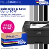 Brother HL-L2460DW XL Wireless Compact Monochrome Laser Printer with Duplex, Mobile Printing and up to 4,200 Toner Pages Included