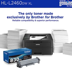Brother HL-L2460DW XL Wireless Compact Monochrome Laser Printer with Duplex, Mobile Printing and up to 4,200 Toner Pages Included