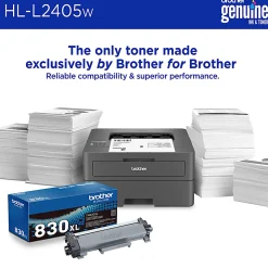 Brother HL-L2405W Wireless Compact Monochrome Laser Printer, Mobile Printing, Refresh EZ Print Eligibility