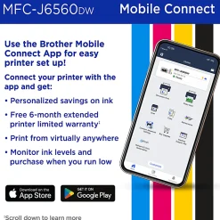 Brother INKvestment MCF-J6560DW Wireless Color Inkjet All-in-One Printer, 11”x17” capabilities, 2.7” Color Touchscreen