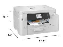 Brother INKvestment MFC-J4555DW Wireless Color Inkjet Printer, All-In-One Print/Scan/Copy/Fax, 2 paper trays, Best for small office/small business