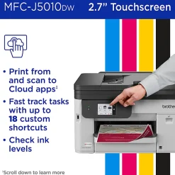 Brother INKvestment MFC-J5010DW Wireless Color Inkjet All-in-One Printer, Automatic 2-sided Copy & Scan, 2.7” Color Touchscreen
