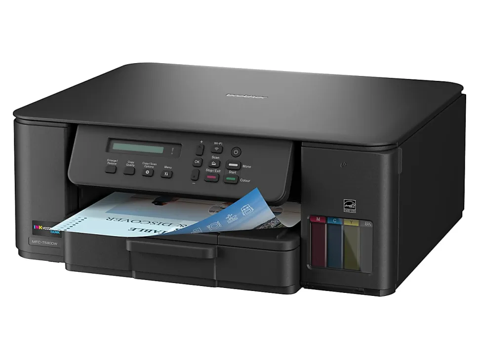 Brother INKvestment Tank MFC-T580DW Wireless Color Inkjet, All-In-One Print/Scan/Copy, up to 3 Years of Ink In-Box(1), Best for home/home office