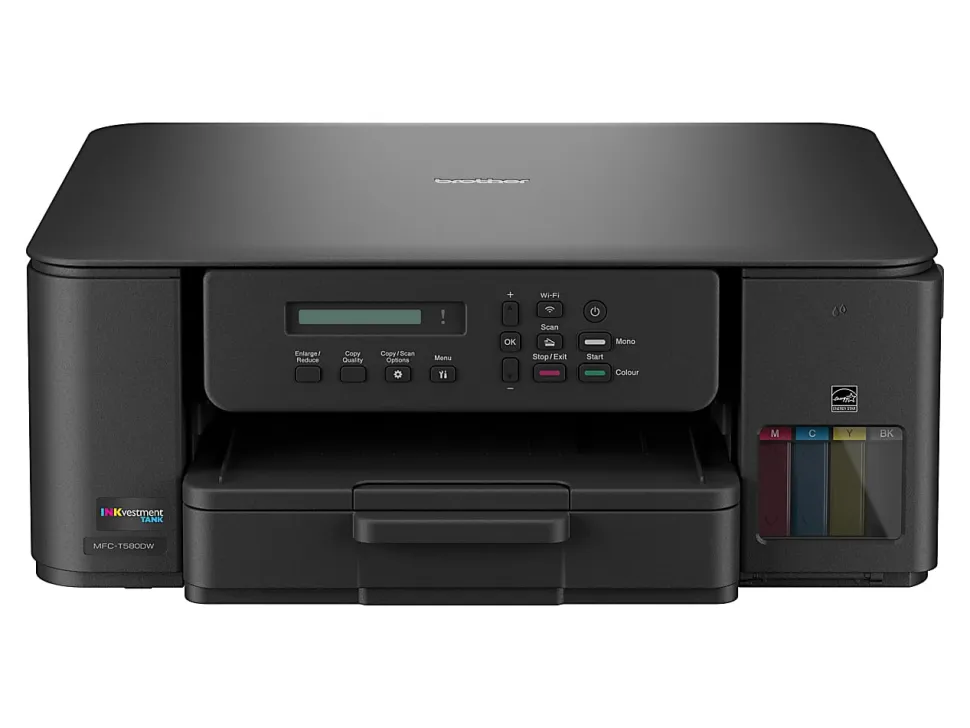 Brother INKvestment Tank MFC-T580DW Wireless Color Inkjet, All-In-One Print/Scan/Copy, up to 3 Years of Ink In-Box(1), Best for home/home office