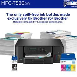 Brother INKvestment Tank MFC-T580DW Wireless Color Inkjet, All-In-One Print/Scan/Copy, up to 3 Years of Ink In-Box(1), Best for home/home office