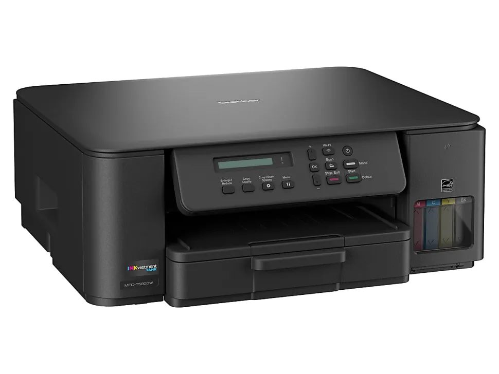Brother INKvestment Tank MFC-T580DW Wireless Color Inkjet, All-In-One Print/Scan/Copy, up to 3 Years of Ink In-Box(1), Best for home/home office