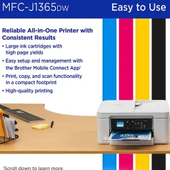 Brother INKvestment 1365 Wireless Color Inkjet Printer, All-In-One Print/Scan/Copym Best for home/home office