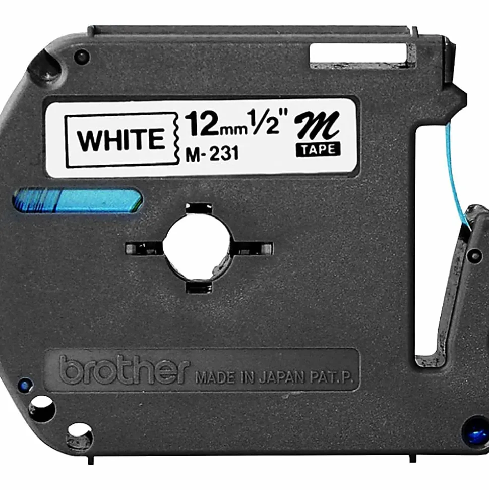 Brother M-231 Black-On-White Tape, 0.47" x 26.2'