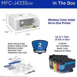 Brother MFC-J4335DW INKvestment All-in-One Color Inkjet Printer with Duplex and Wireless Printing plus Up to 1-Year of Ink In-box¹