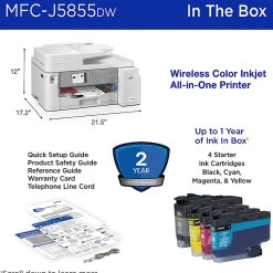 Brother MFC-J5855DW INKvestment Color Inkjet All-In-One Printer with Up To 1 Year Of Ink In-Box(1)