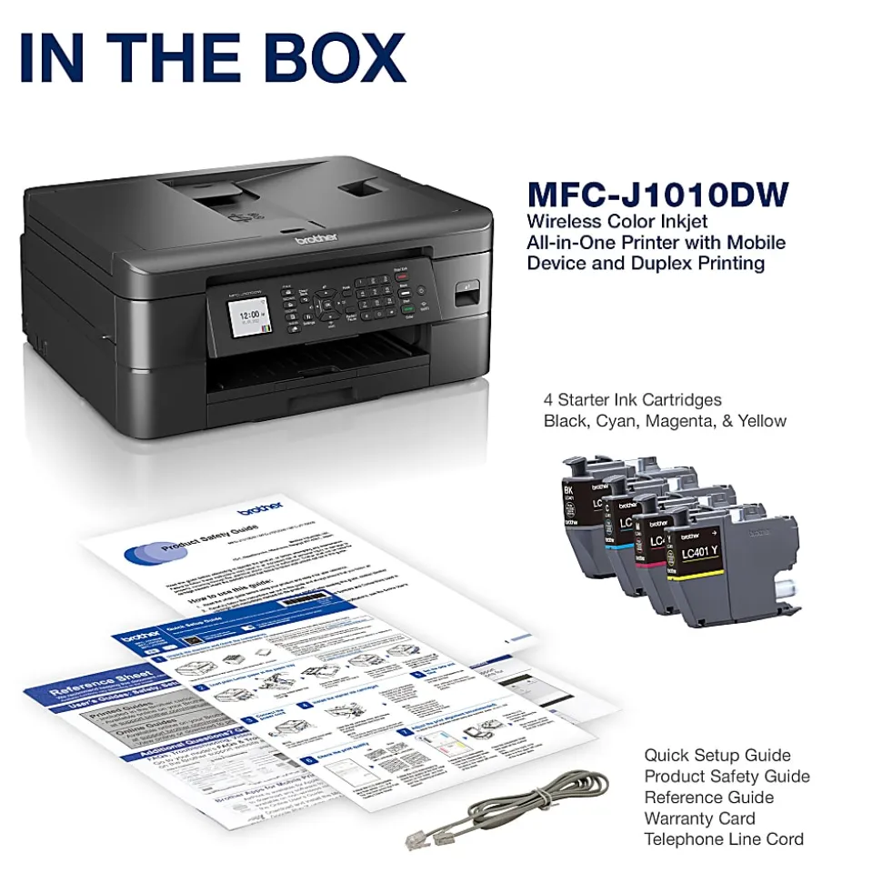Brother MFC-J1010DW Wireless Inkjet All-in-One Color Printer With Refresh EZ Print Eligibility