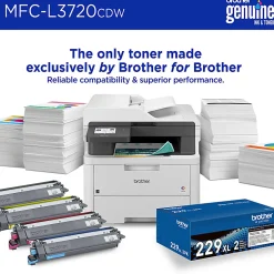 Brother MFC-L3720CDW Wireless Digital Color All-in-One Printer with Laser Quality Output and Refresh EZ Print Eligibility