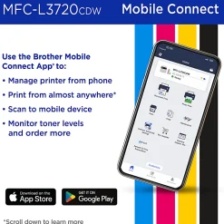 Brother MFC-L3720CDW Wireless Digital Color All-in-One Printer with Laser Quality Output and Refresh EZ Print Eligibility
