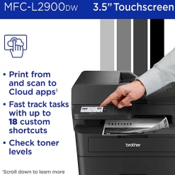Brother MFC-L2900DW Wireless Compact Monochrome All-in-One Laser Printer with with Single-Pass Duplex Copy and Scan, Refresh EZ Print Eligibility