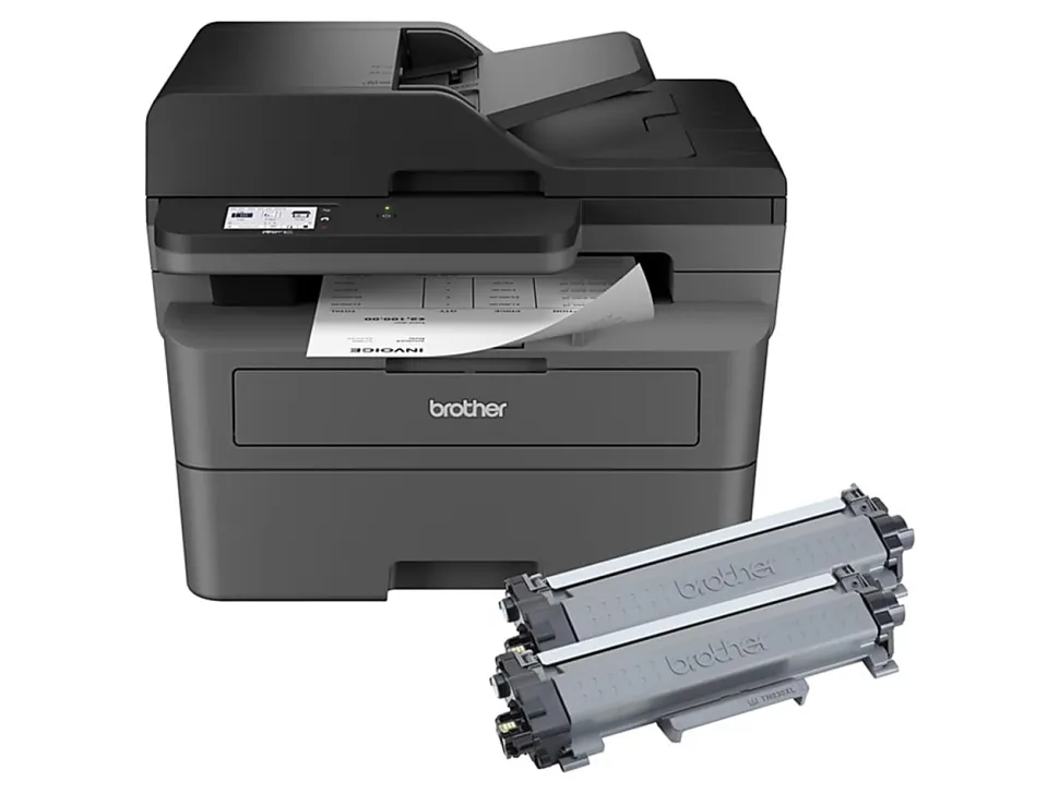 Brother MFC-L2820DW XL Wireless Compact Monochrome All-in-One Laser Printer with up to 4,200 pages of toner included