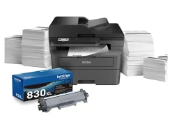 Brother MFC-L2820DW XL Wireless Compact Monochrome All-in-One Laser Printer with up to 4,200 pages of toner included